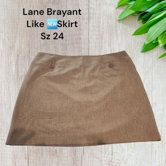 Lane Bryant Sz 24 brown mini skirt ♥️ - Picture 1 of 5